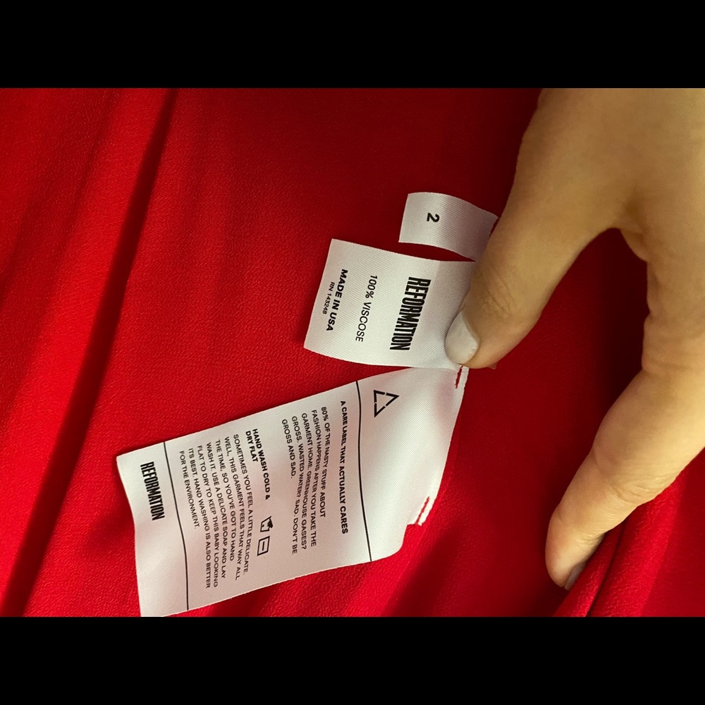 Reformation Red Dress Gown Size 2 - Picture 7 of 12